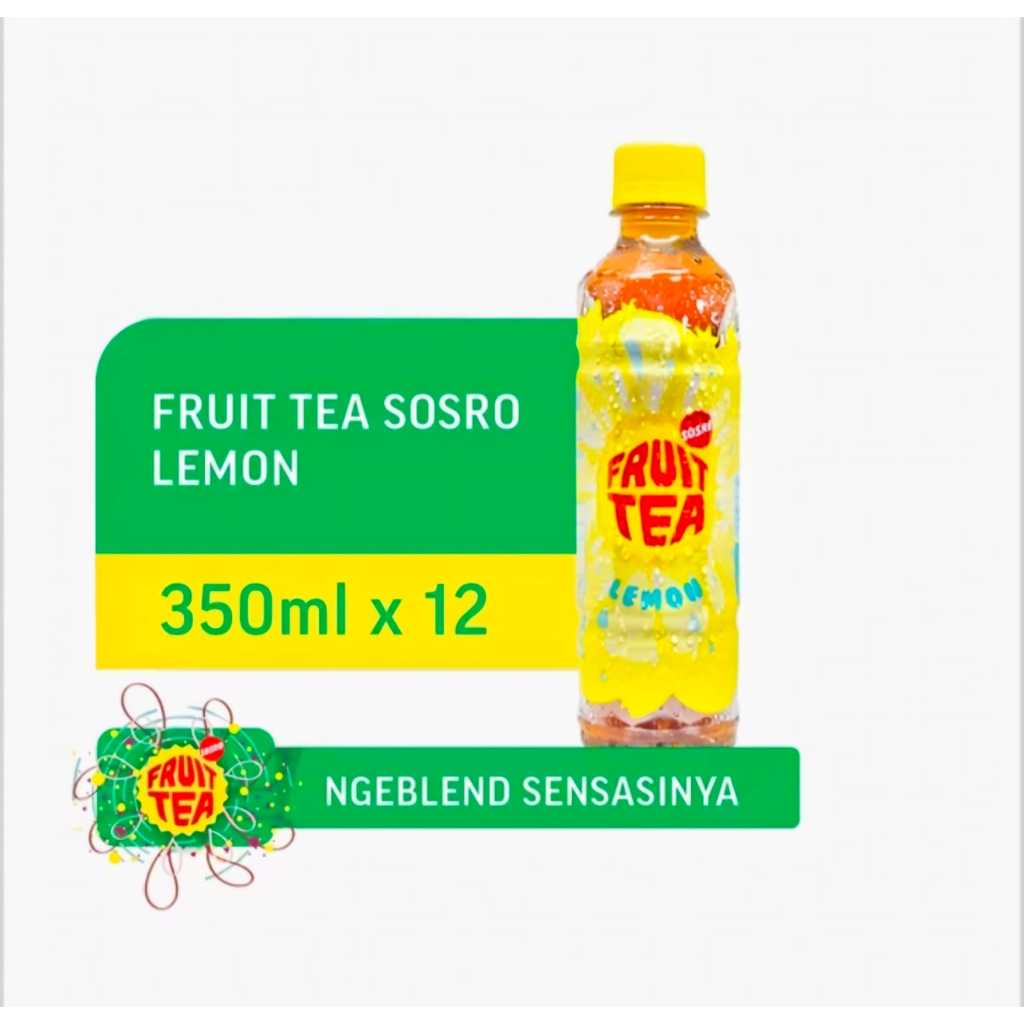 Fruit Tea Lemon Sosro 350ml Satu Kardus Isi 12 pcs/botol | EKSTRA BUBBLE WRAP