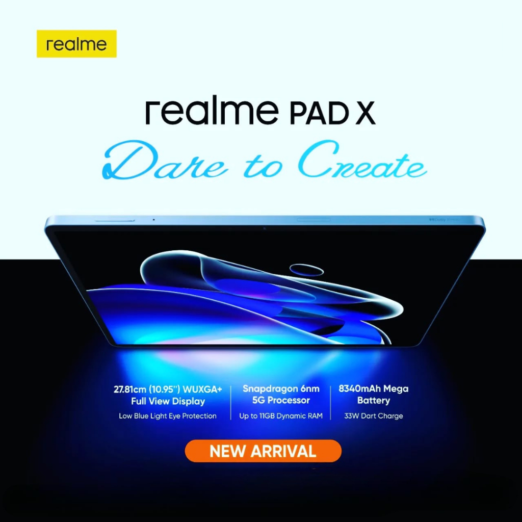 REALME PAD X 16/512GB Baru 4G WiFi Keyboard Casing S Pen Tablet Android 14