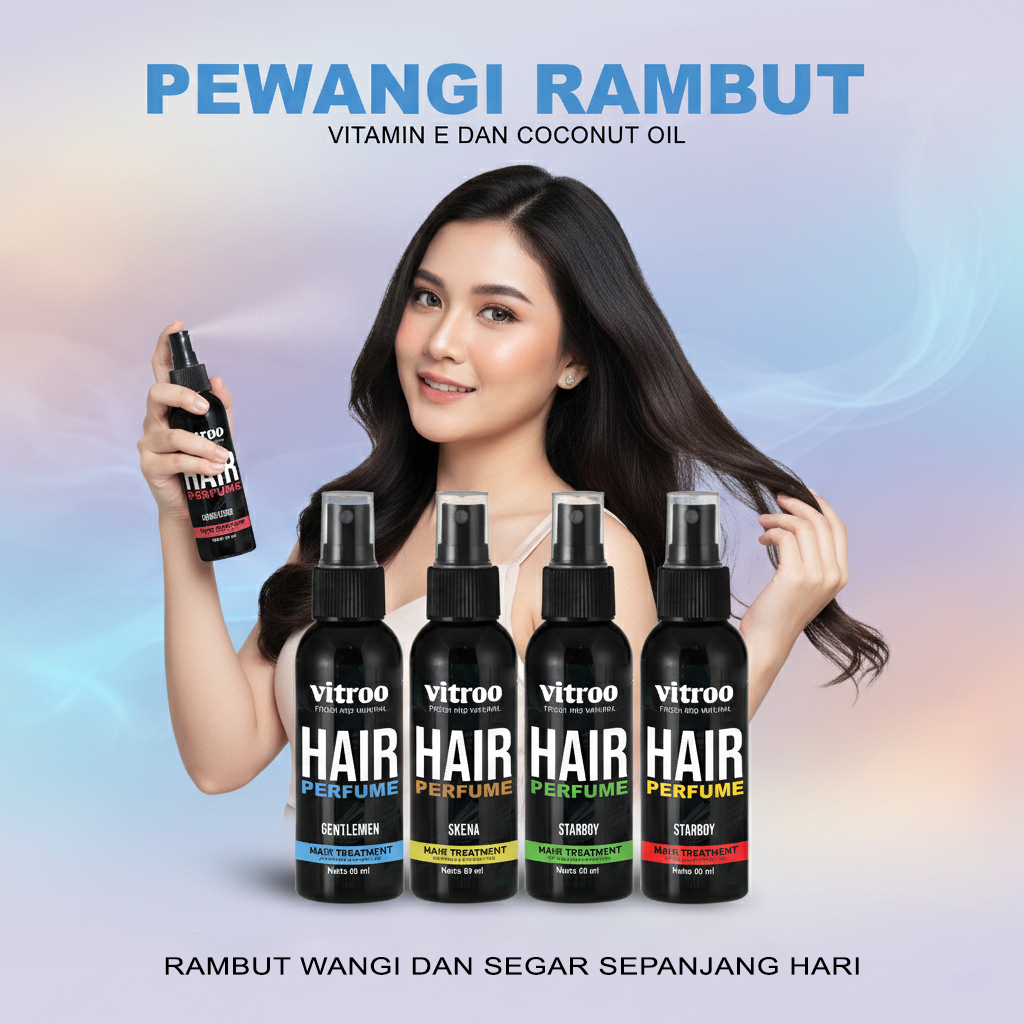 Vitamin Rambut Hair Parfume Spray Pewangi Perawatan Rambut Pria Hair Styling
