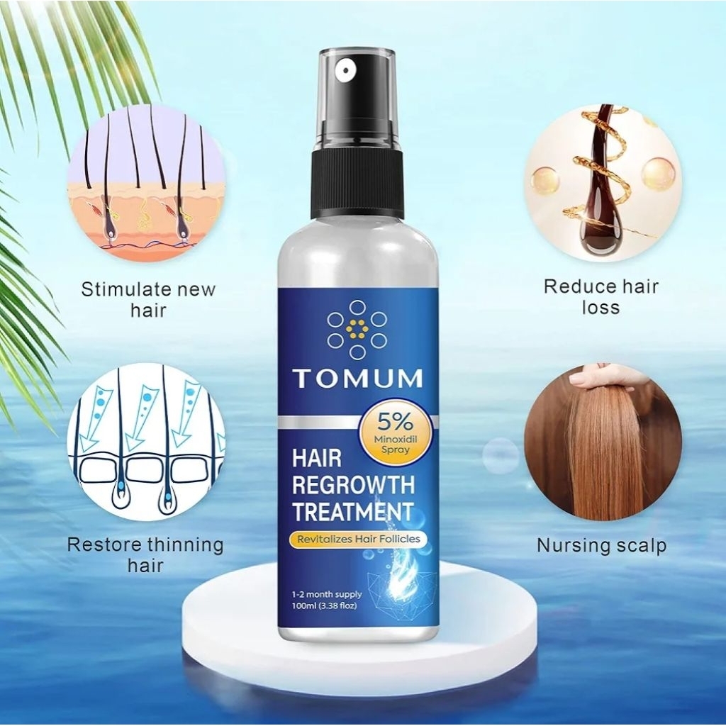 TOMUM Minoxidil untuk Pertumbuhan Rambut Pria dan Wanita: Serum Perawatan Pertumbuhan Rambut Semprot