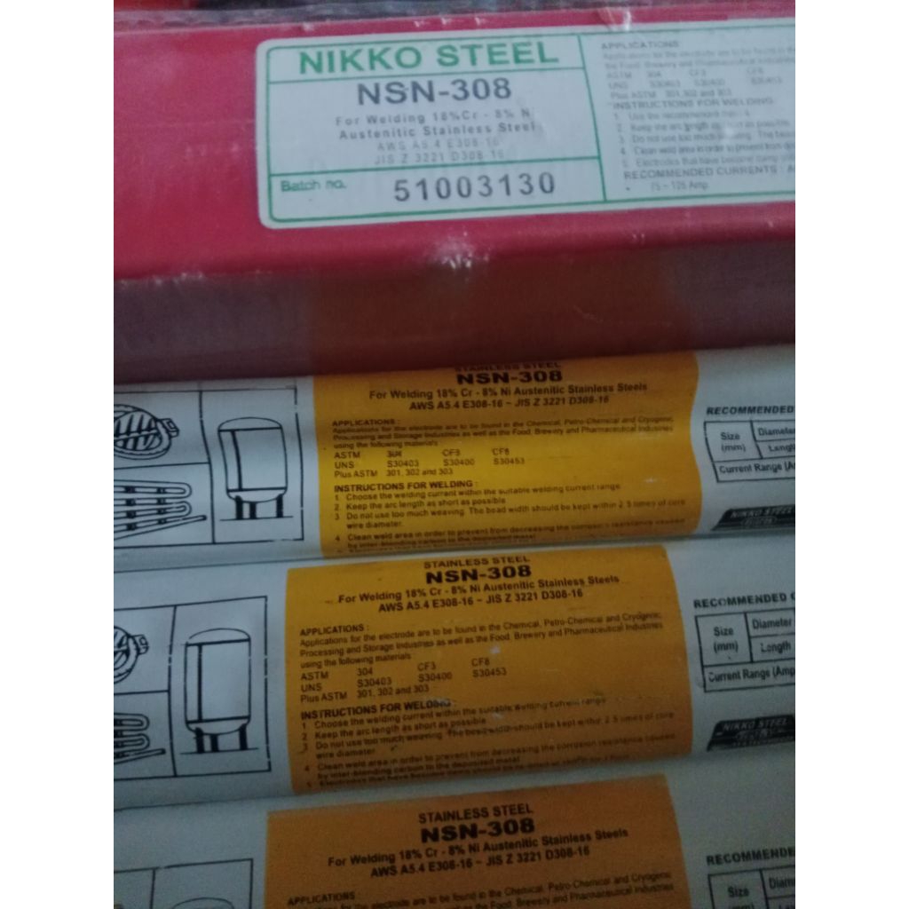 KAWAT LAS STAINLESS STEEL NSN-308 Size. 3.2MM E308-16