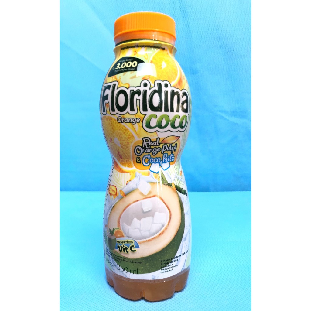 Grosir Floridina Orange Coco 350ml 1 Dus isi 12 Botol Minuman Orange Pulp dan Nata de Coco