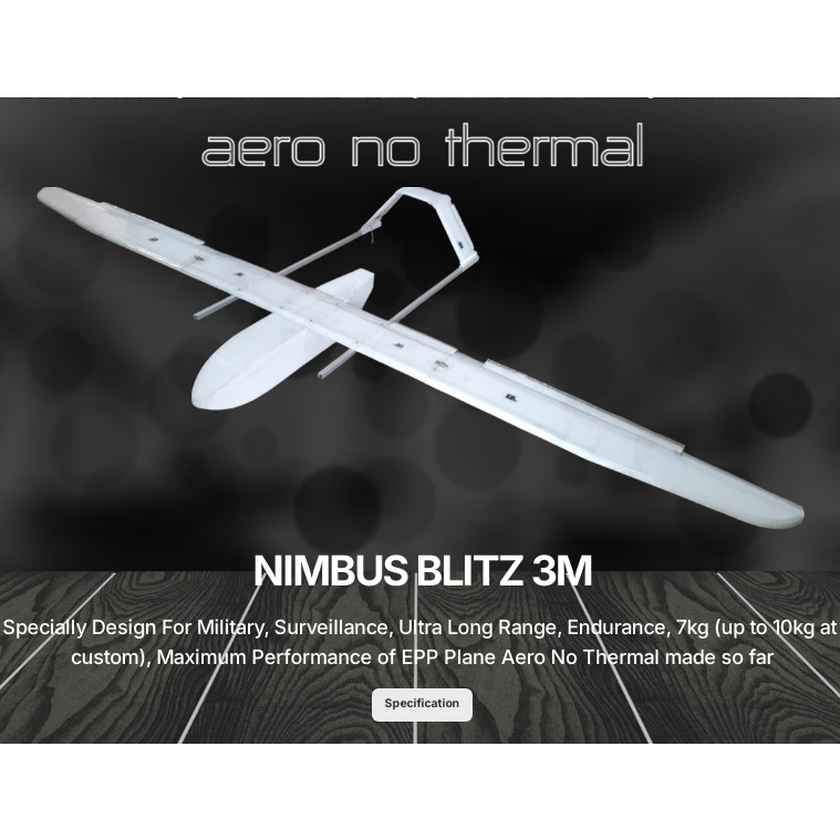 Kit RC Pesawat EPP NIMBUS BLITZ V3M Aero no Thermal Kit RC Plane | NIMBUS BLITZ V3M