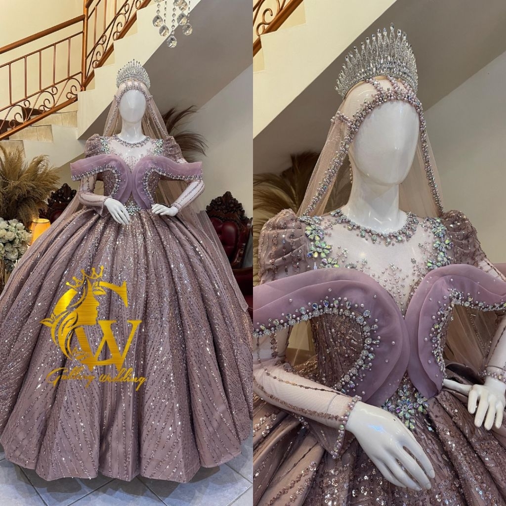 Gaun Pengantin Ballgwon Mekar || Gaun Pengantin Premium  || Gaun Pengantin Ekor || Gaun Pengantin Me