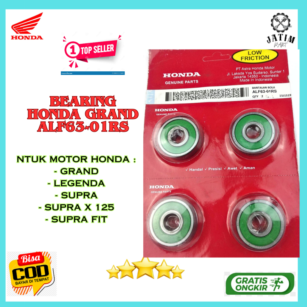 Laher Bearing Honda 6301 Ori / Bearing Honda Grand Original Premium - ALF63-01RS
