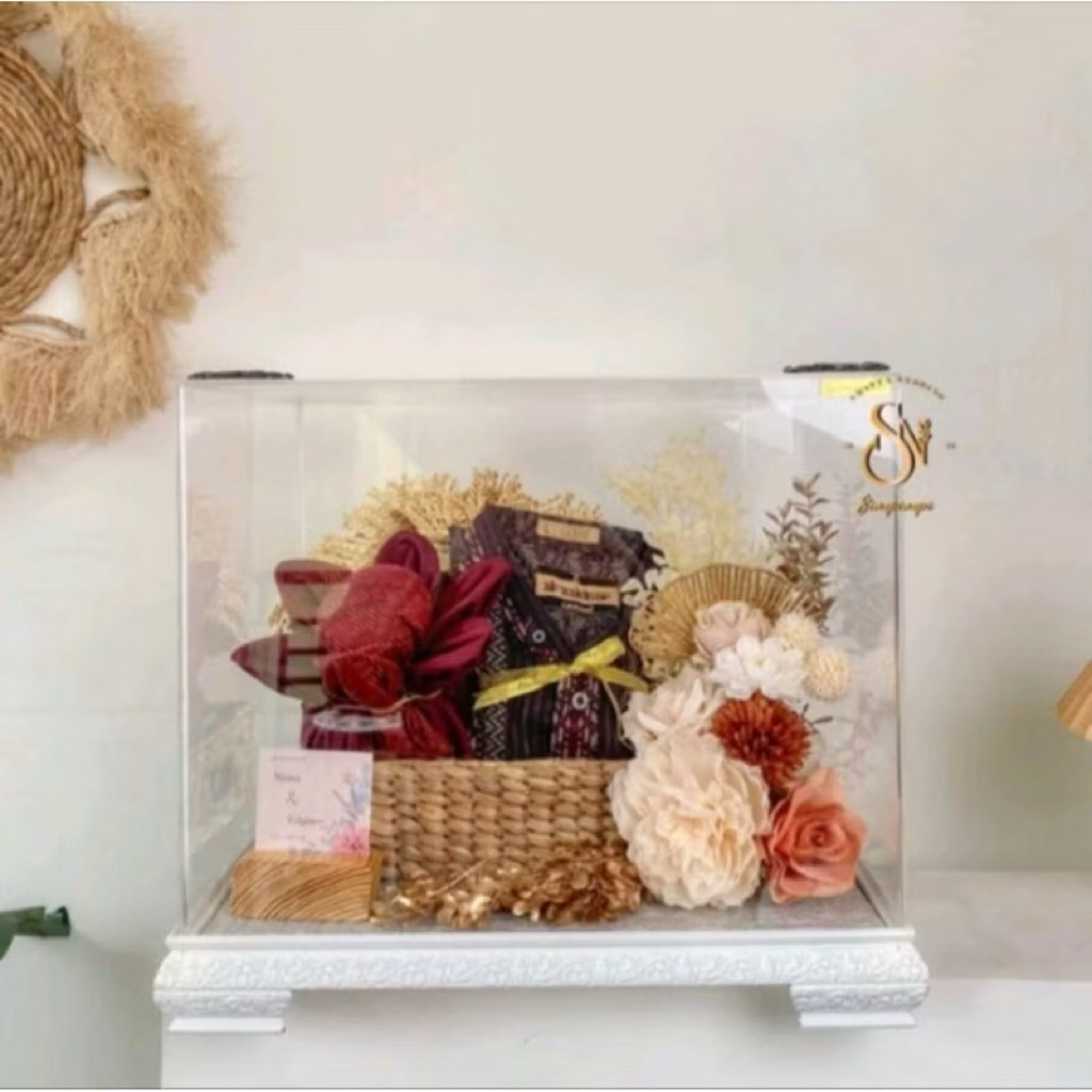 1 Set 4size Box Seserahan dengan TUTUP AKRILIK