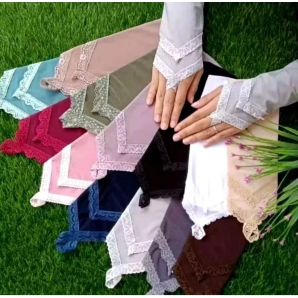 manset tangan renda cincin muslimah /handsock cincin umroh /manset tangan umroh /premium