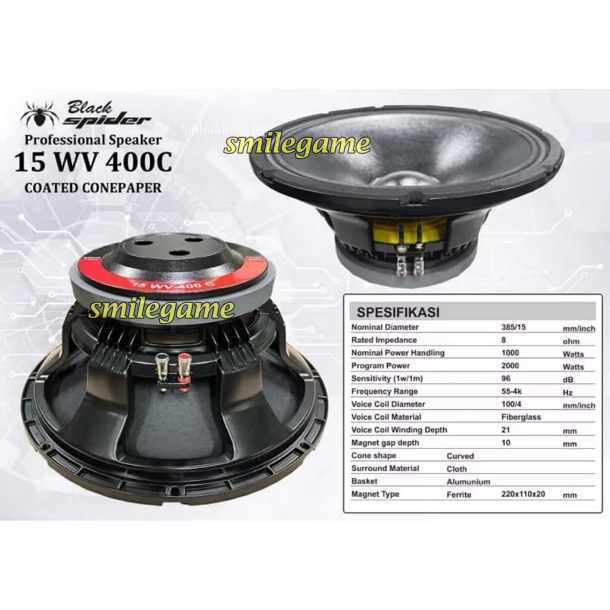 Speaker Komponen BlackSpider 15WV400C Component Speaker Black spider 15''
