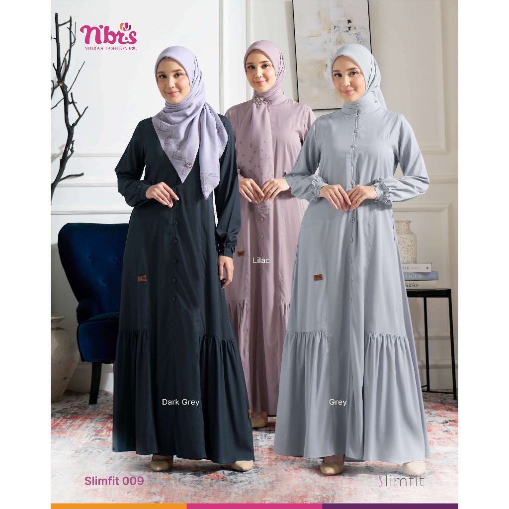 GAMIS NIBRAS SLIM FIT 009 - GAMIS SLIM BODY - GAMIS NIBRAS CANTIK - GAMIS WANITA BISA COD