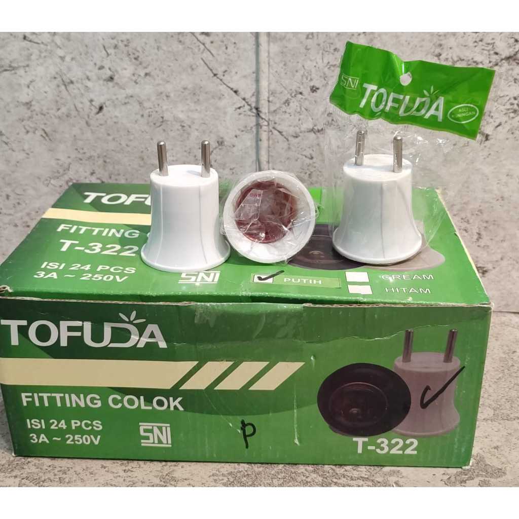 Fiting Colok / Fitting Lampu / Piting TOFUDA  Putih