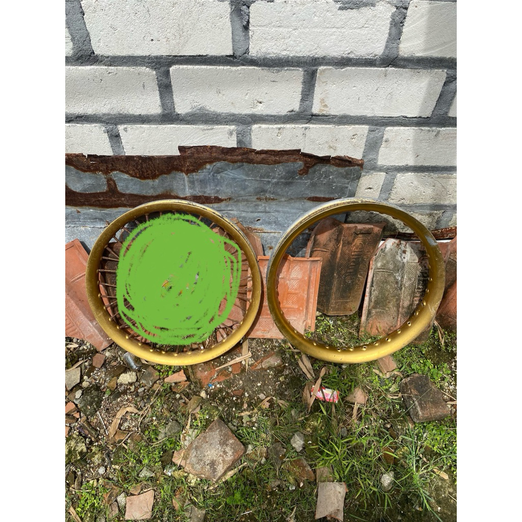 Velg TDR setengah lingkaran asli gold kuning ukuran 160/185 ring 17