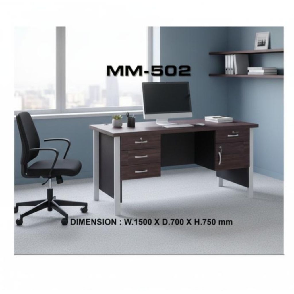 meja kantor 1biro tanpa laci meja kantor 150 cm meja kaki besi meja direktur meja tulis tanpa laci