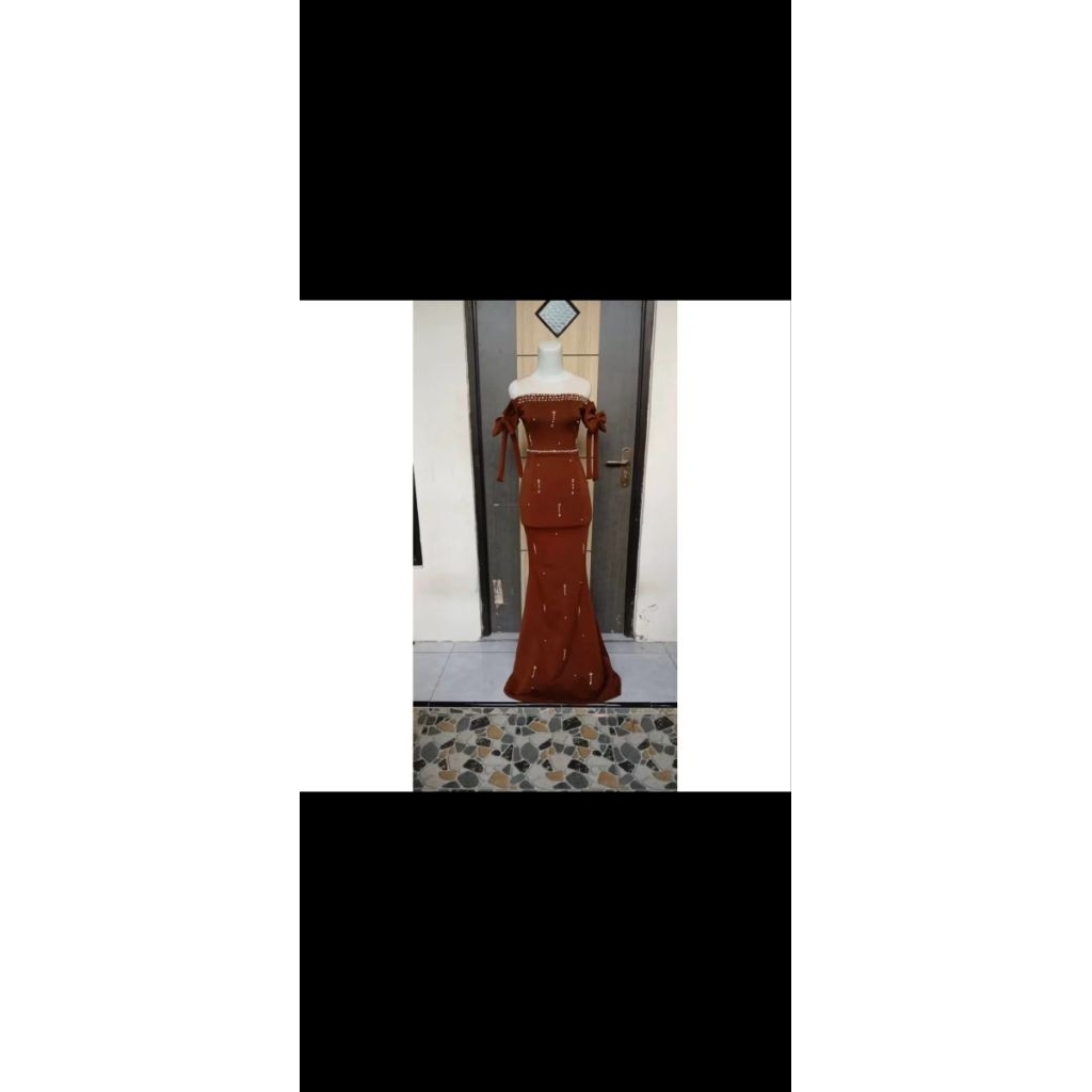 dress panjang scuba payet