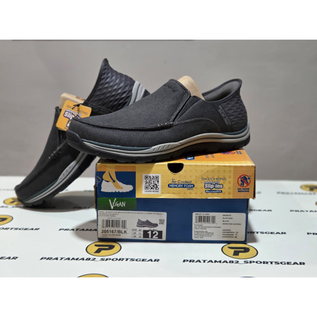 SIZE 46 ( 30 CM ) - ORIGINAL ASLI SKECHERS SLIP-INS USA RF EXPECTED CAYSON ON CANVAS CASUAL LOAFER S