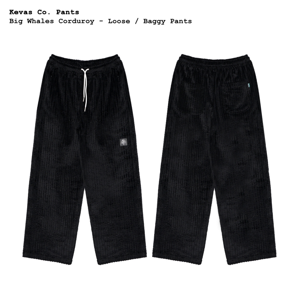 Kevas Big Whales Corduroy Loose Pants