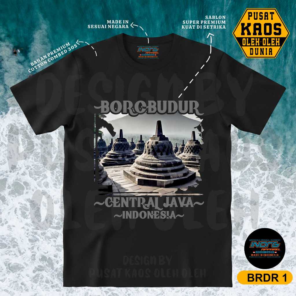 Kaos Candi Borobudur T-shirt Oleh-oleh Borobudur Baju Souvenir Magelang BOROBUDUR1