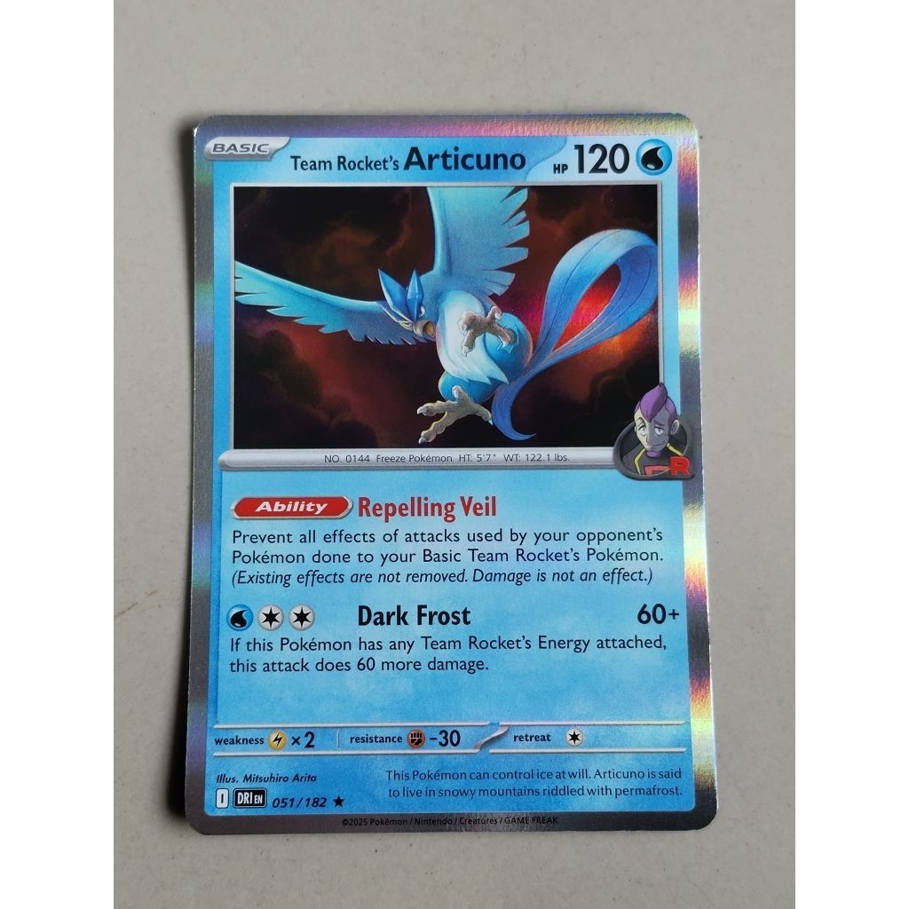 kartu pokemon original holo rare articuno dri 051/152