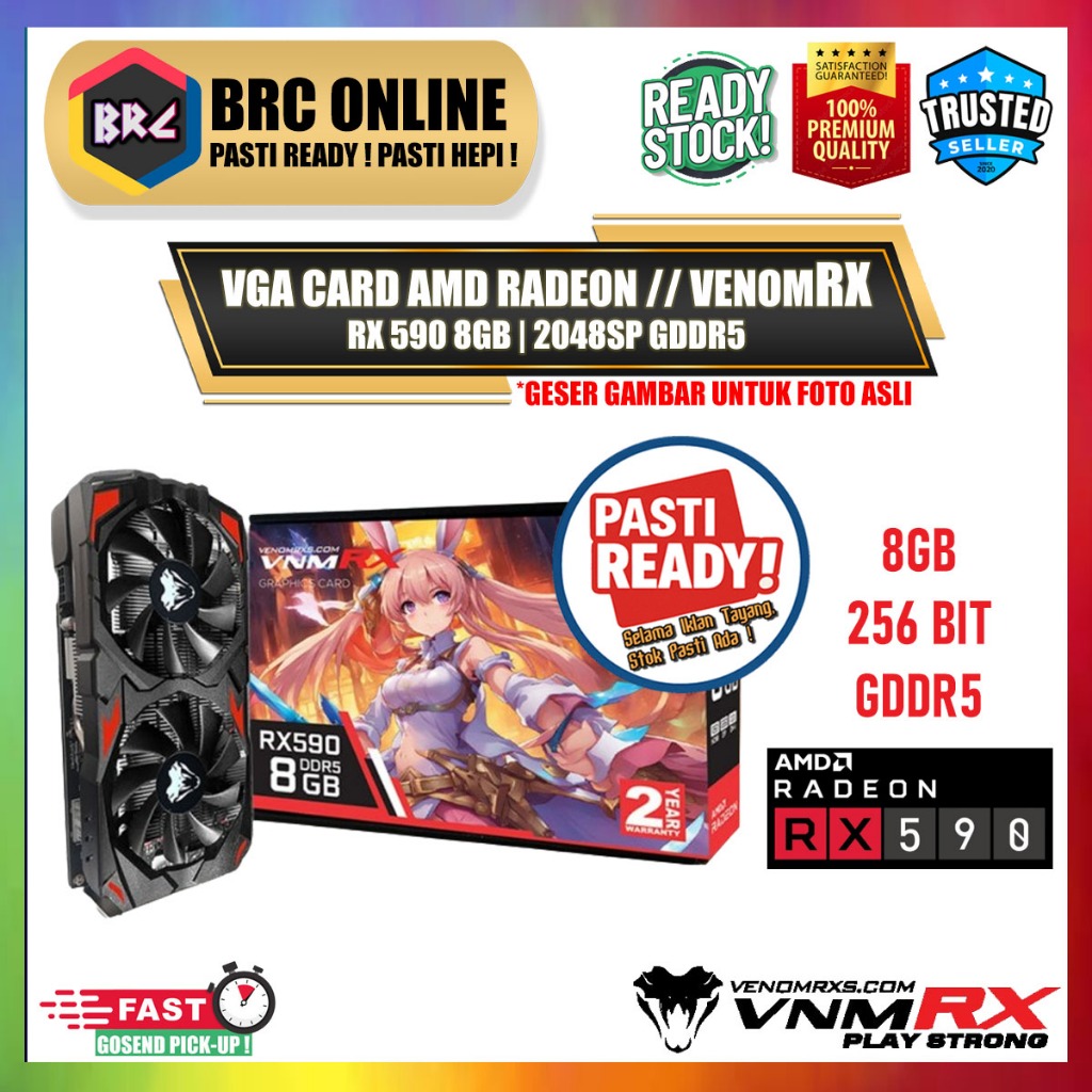 VGA VenomRX RX590 8GB GDDR5 256BIT 2048SP | AMD RADEON RX-590 | RX580 |