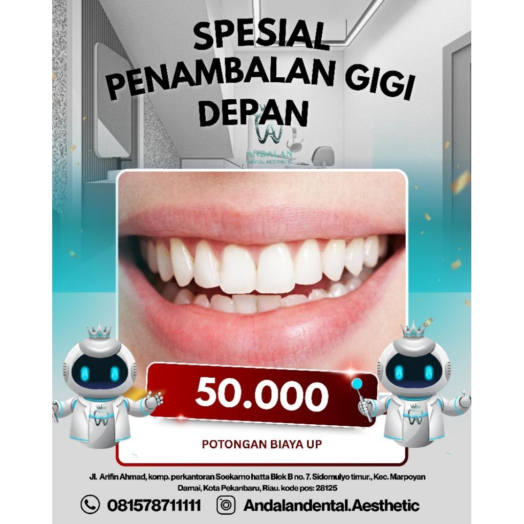 Penambalan Gigi depan standar Dx