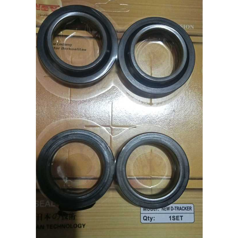 Seal Shock Depan USD KLX BF/ D-Tracker/Dtracker New + Seal Tutup Shock Set ( 4 Pcs )NGY Gold