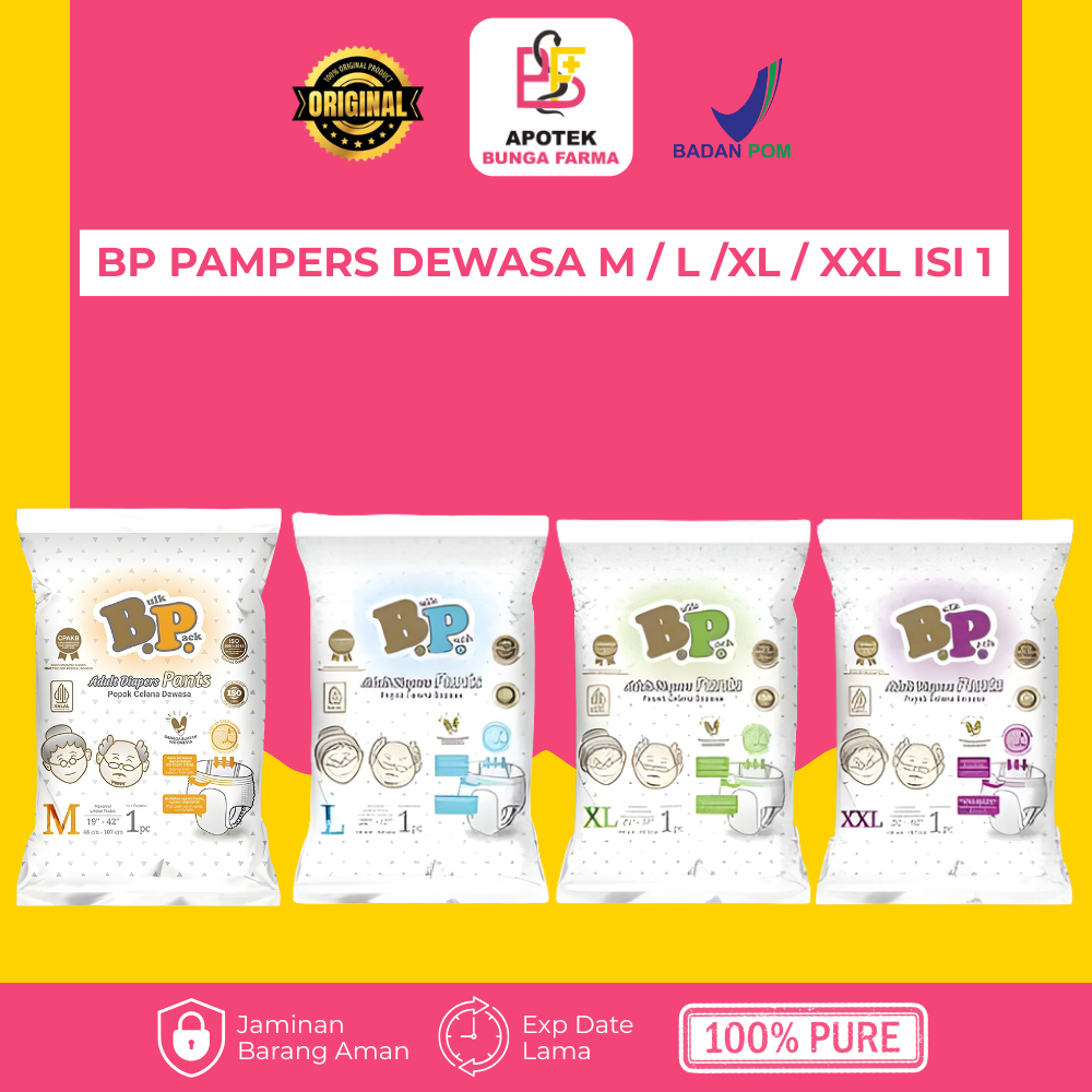 BP Pampers Dewasa / Diapers Perekat M / L / XL / XXL - Popok Eceran - Popok Dewasa Kemasan Isi 1