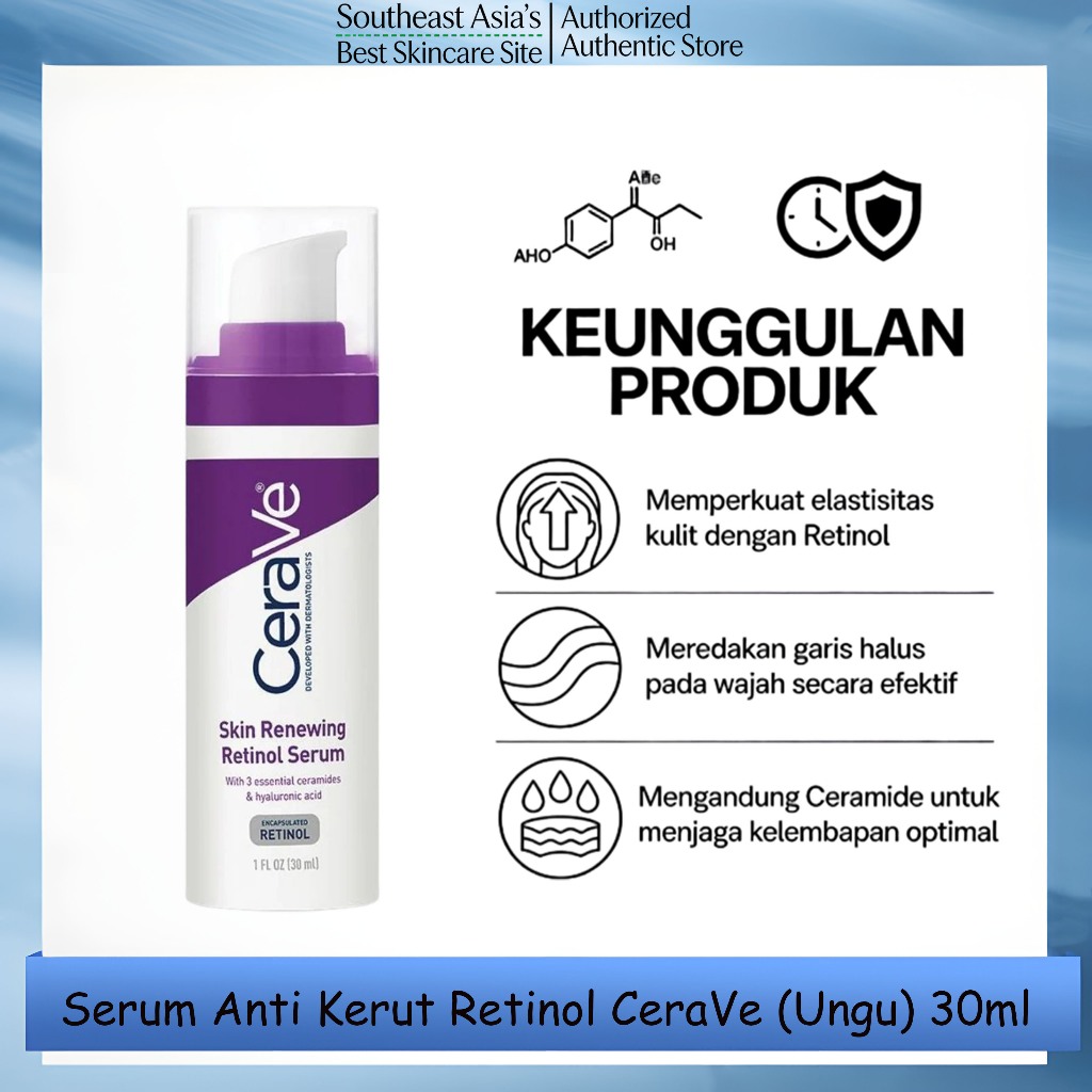 Serum Retinol CeraVe 30ml Untuk Kulit Berjerawat Bekas Jerawat Pori Mengecil Cerah