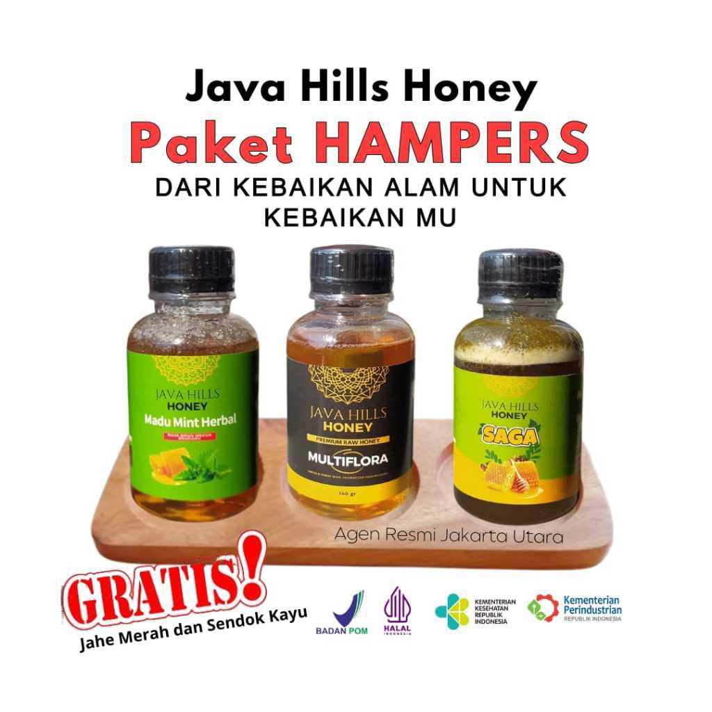 Hampers Madu Mini 160gr | Paket Gift Eksklusif Java Hills Honey | Cocok Untuk Kado, Souvenir & Parce