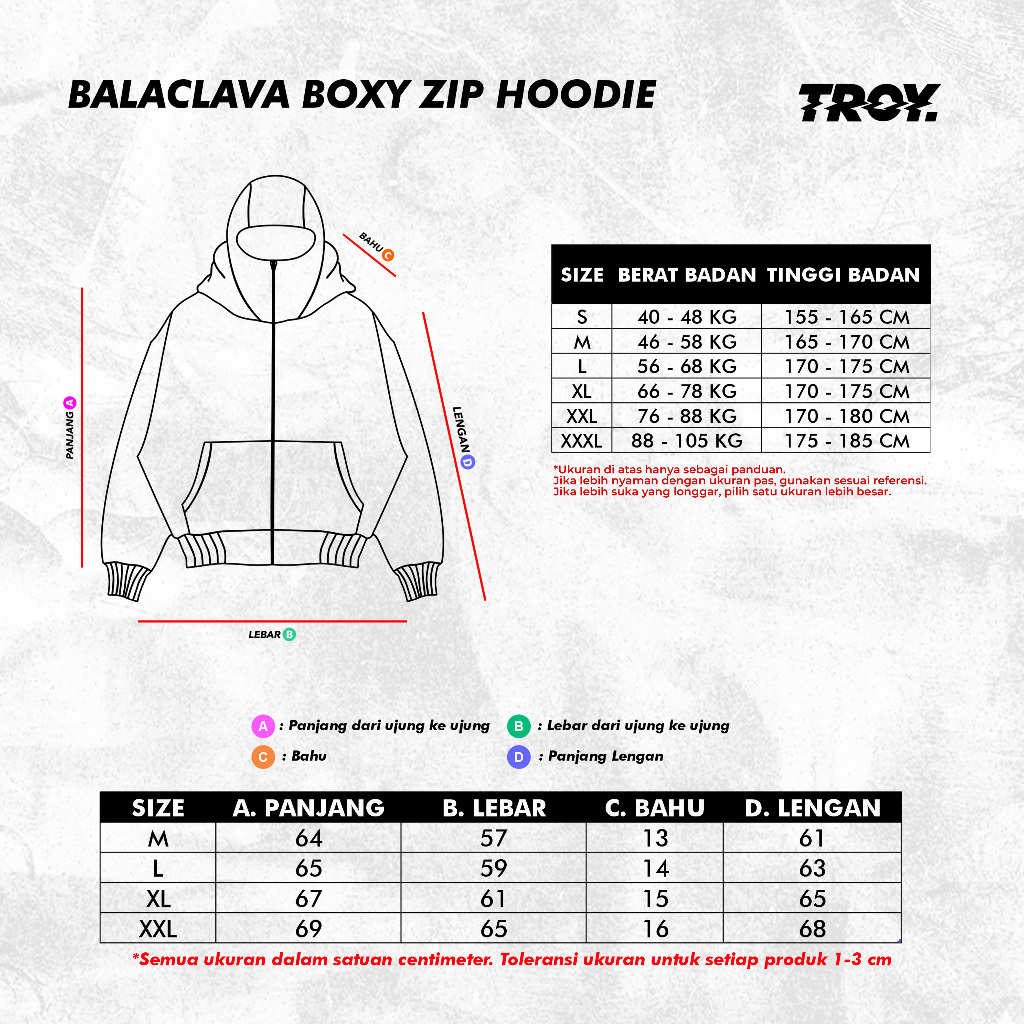 Troy Company Hoodie Zipper Balaclava Black Harmonia - Hoodie Zipper Ninja Balaclava Hitam ZBH 2907