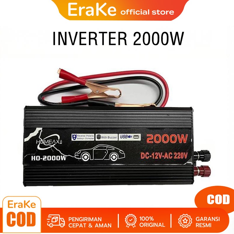 Power Inverter 2000W Inverter DC 12V to AC 220V Pengubah Arus DC ke AC Solar Power Aki