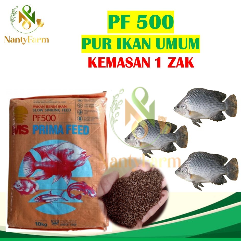 1 KARUNG/ZAK PF 500 kemasann10KG Pelet Benih Ikan | PF500 Seed Fish Feed