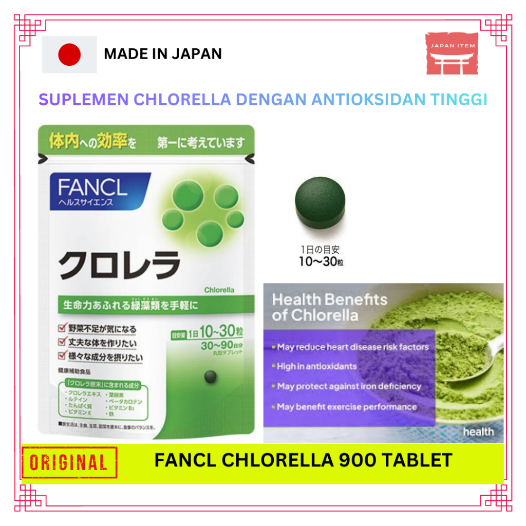 FANCL Chlorella 900 tablets suplemen chlorella original Japan