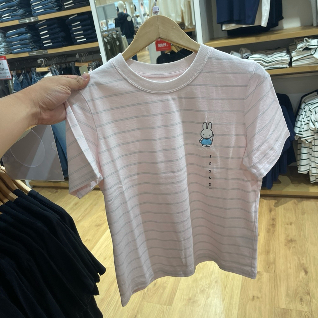 Tshirt Uniqlo Woman MIFFY stripe pink