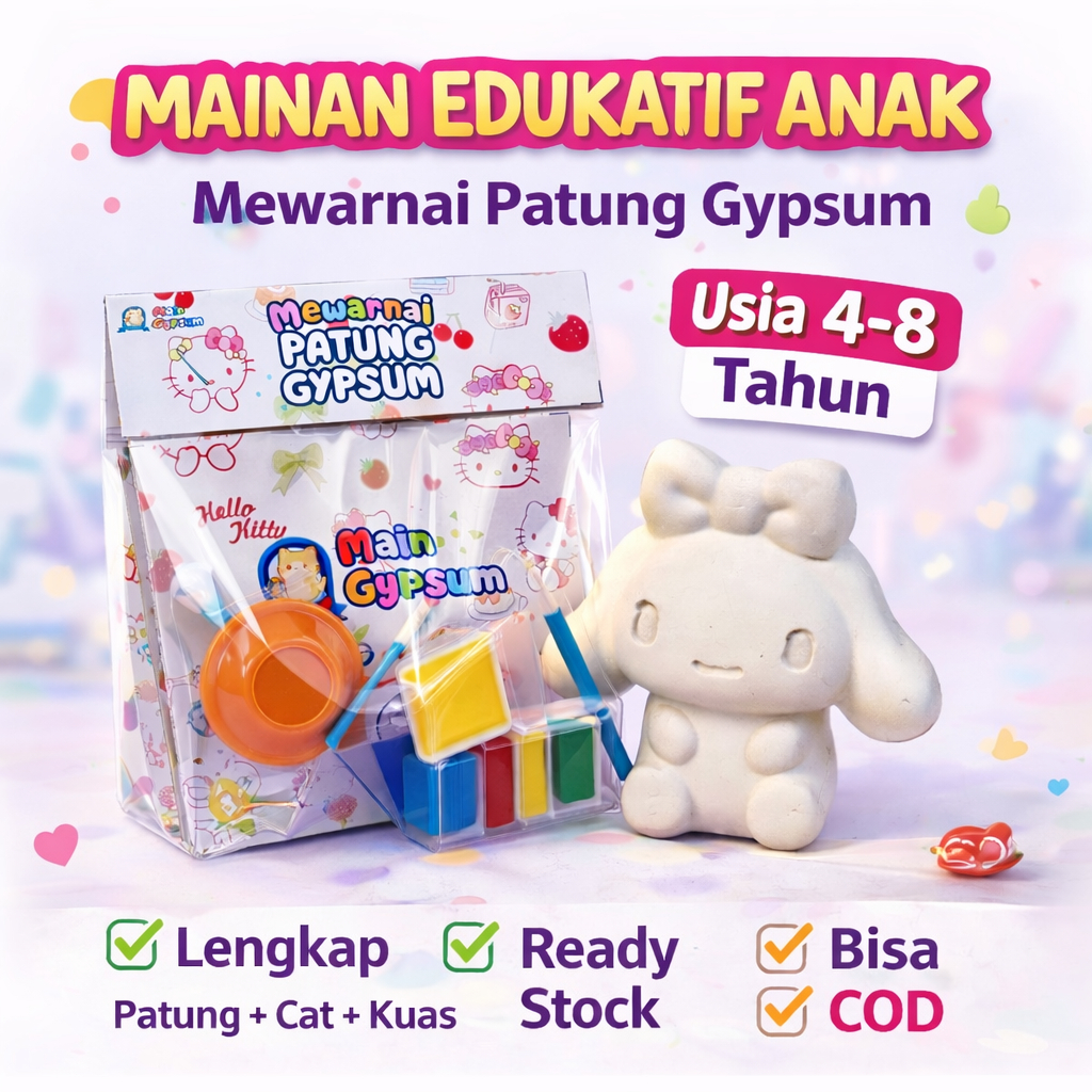 [SATUAN] Mainan Lukis Gypsum Edukasi Anak Melatih Kreativitas Motorik TK PAUD SD (KARAKTER COWOK, CE