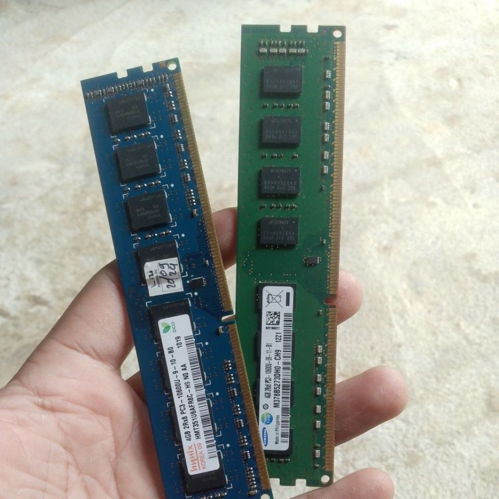 “RAM DDR3 4GB x2 8GB PC3-10600U 1333MHz Dual Channel Bekas Normal