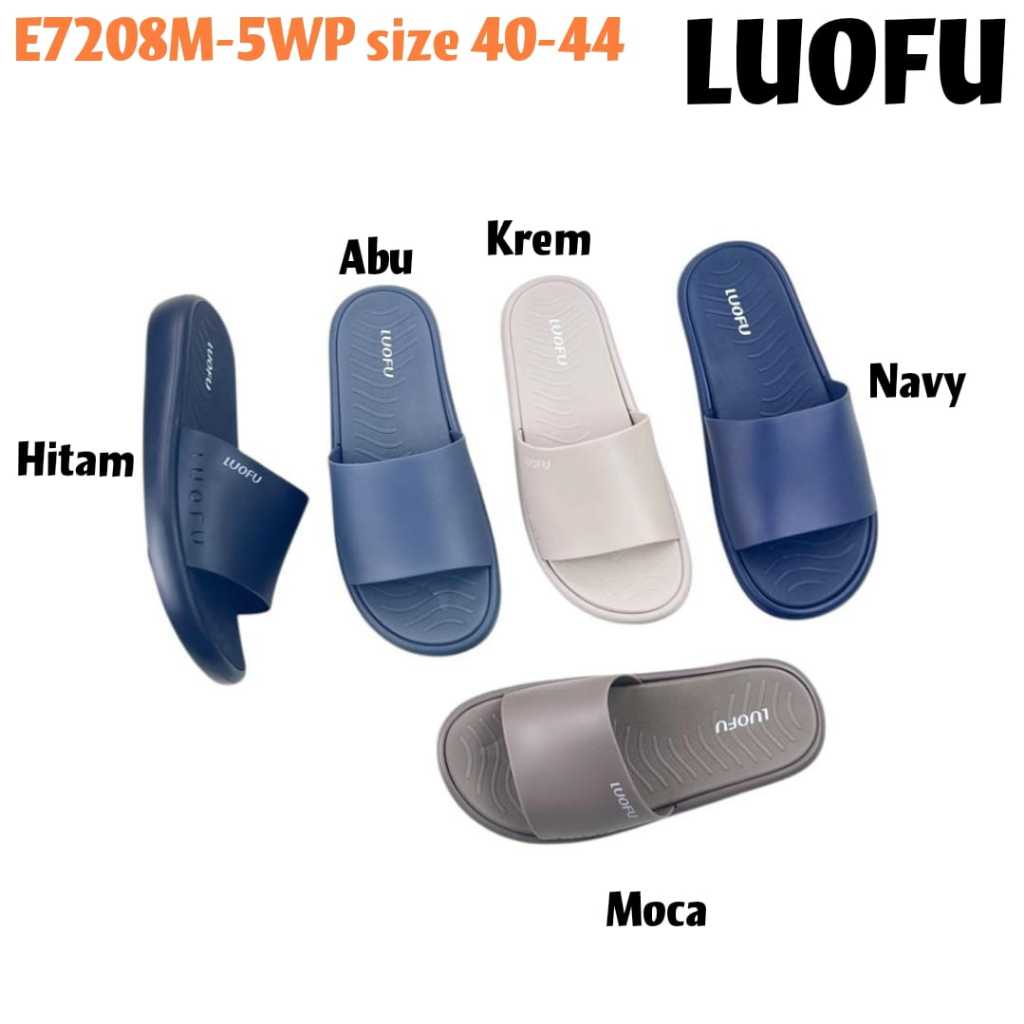 LUOFU SANDAL E7208M-5WP ORIGINAL jelly karet empuk murah selop pria sendal cowok import