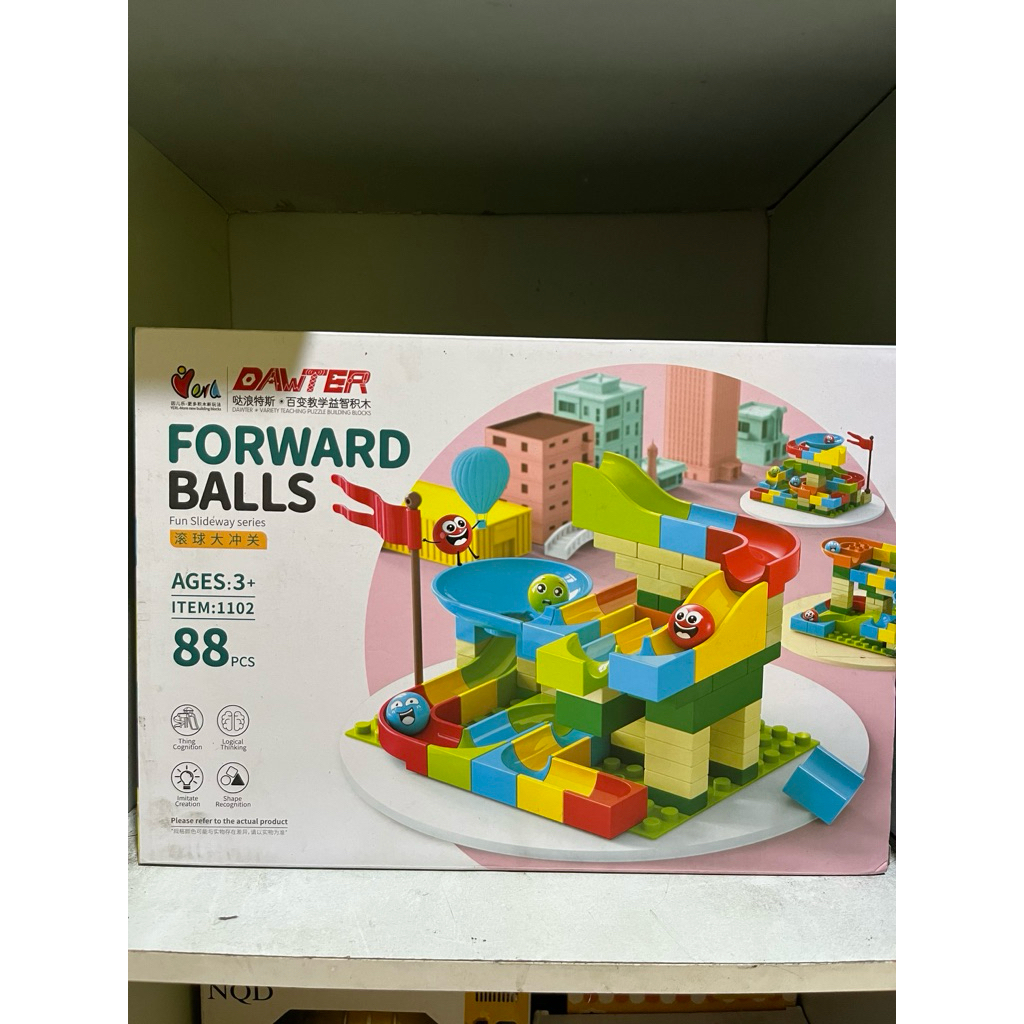 FORWARD BALL 88PC SIZE JUMBO / FUN SLIDEWAY SERIES/ DAWTER PUZZLE BUILDING BLOCKS / MARBLE RACE RUN 
