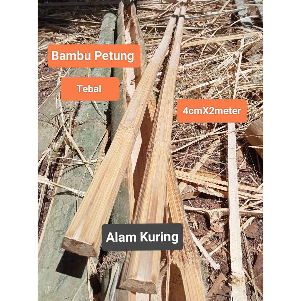 Bambu Petung Bilah Tebal 4cmx2meter Bahan Arku layangan Sendaren Gapangan