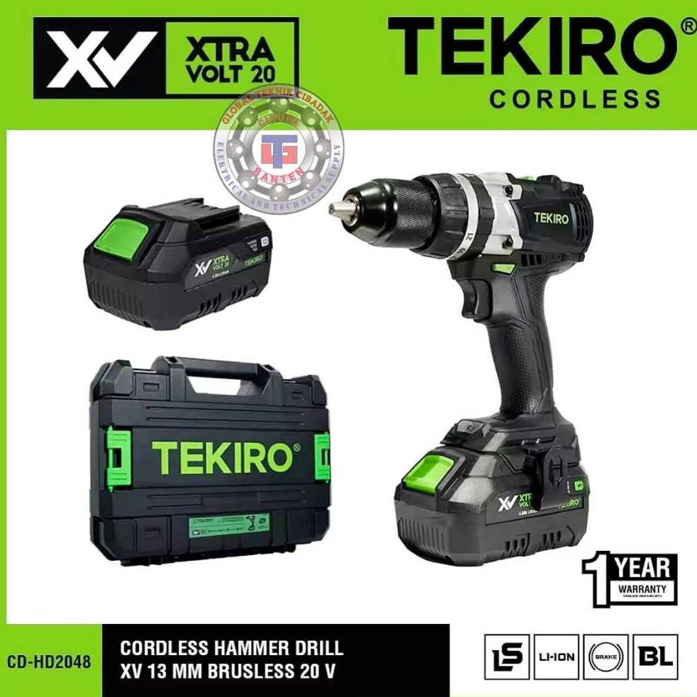 Bor Cordless Tekiro XV 13 mm 20 V Brushless - Cordless Hammer Drill XV 13 mm Brushless 20V