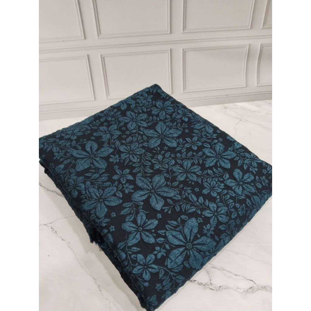 TERMURAH KAIN JACQUARD EMBOSS FLORAL / KAIN JACQUARD FUKORO MOTIF BUNGA.