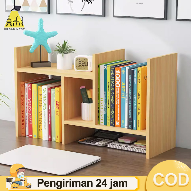 COD Rak Buku Rak Kayu Serbaguna Meja Rak Buku Kayu Lemari Portable Susun  Rak Serbaguna Minimalis Se
