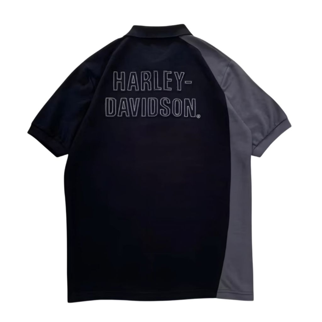 Kemeja Polo Harley-Davidson One Black Grey Import