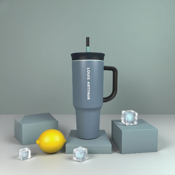 LOUIS 1200ML Water Tumbler Kapasitas Besar untuk Outdoor, Botol Air Berinsulasi Mug