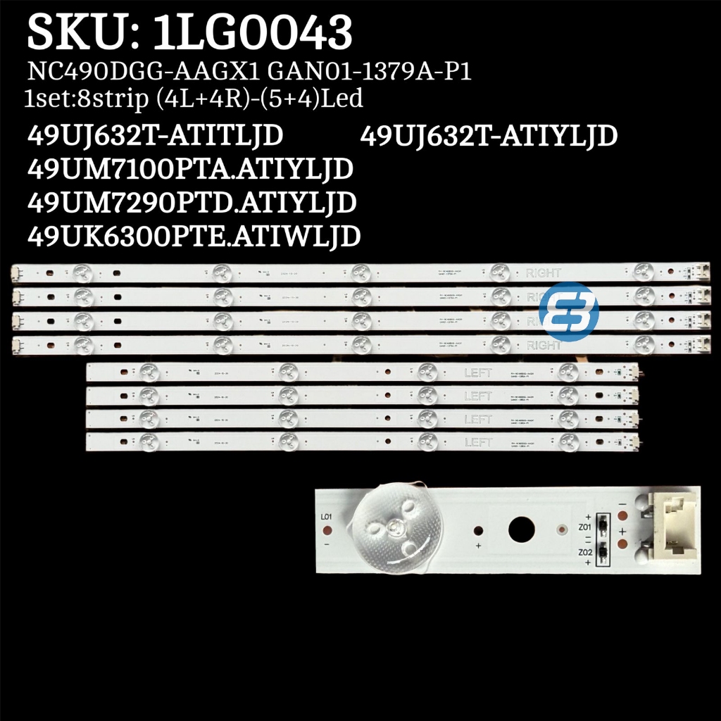 Backlight TV LG 49 Inch 49UJ632T-TA.ATIYLJD 49UJ632T-TA.ATITLJD 49UK6300PTE.ATIWLJD 49UM7290PTD-TA.A