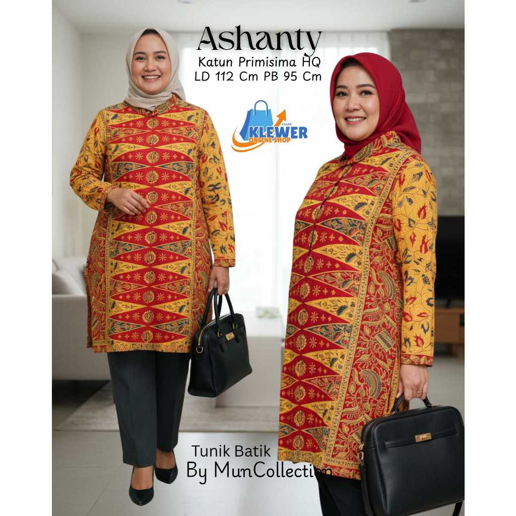 TUNIK ASHANTY TERMURAH TUNIK BATIK ATASAN BATIK BAJU TUNIK KANTOR ATASAN OUTFIT  OFFICE ATASAN FORMA