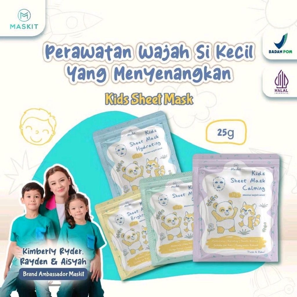 Maskit Kids Sheet Face Mask (Masker Wajah Anak dan Remaja)