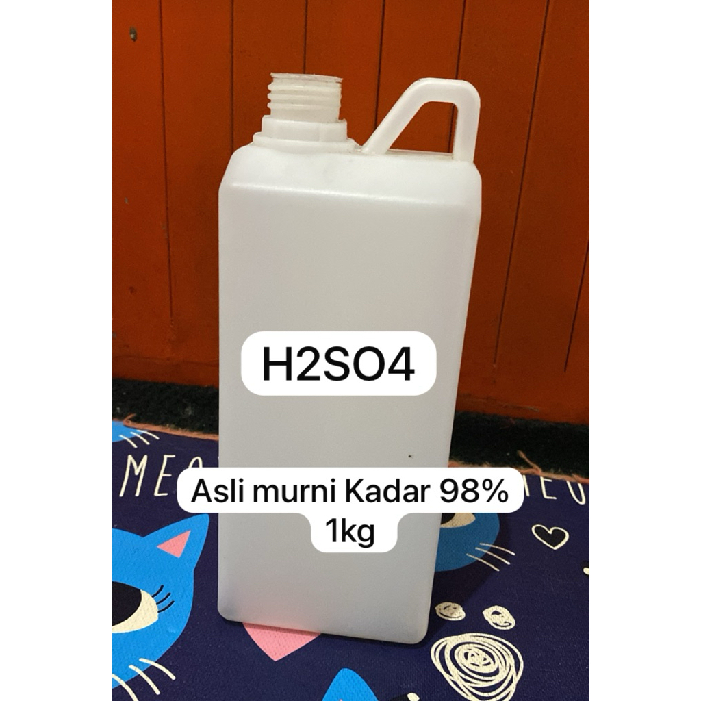 Asam sulfat/ Asam sulphate/ H2SO4 kadar 98% asli packing aman 1kg