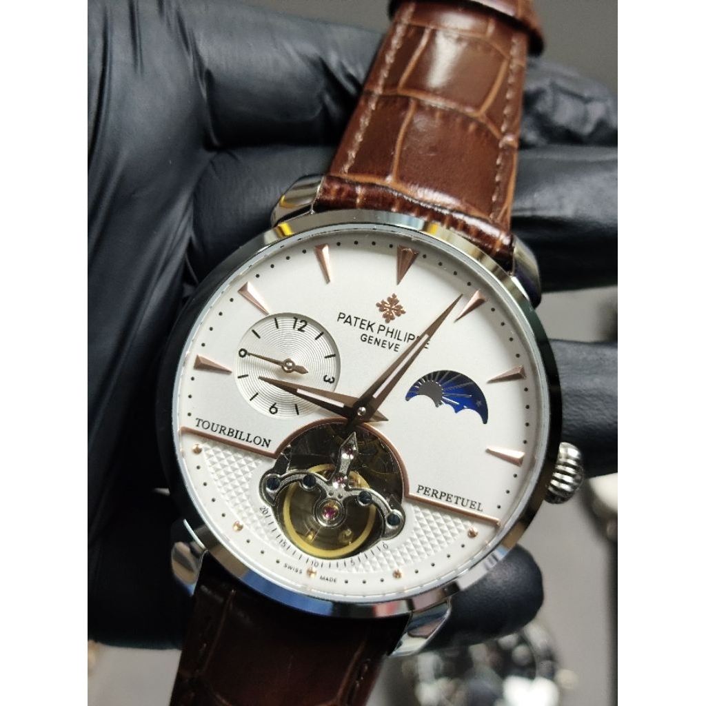 jam tangan pria PP tourbilon moonphase
