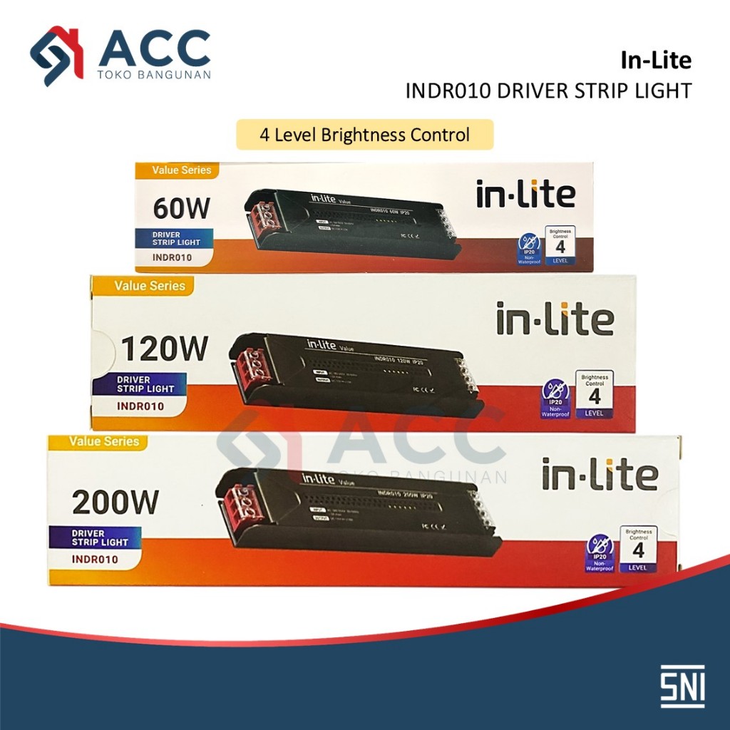 INLITE INDR010 60W 120W 200W WATT DRIVER LED STRIP LIGHT TRAVO DRIVER LED STRIP