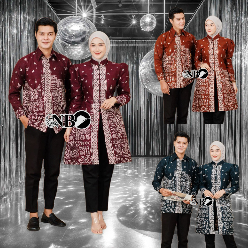 Atasan Tunik Terbaru Baju Batik Wanita Modern Baju Batik Coupel Pasangan Lengan Panjang Modern Kekin