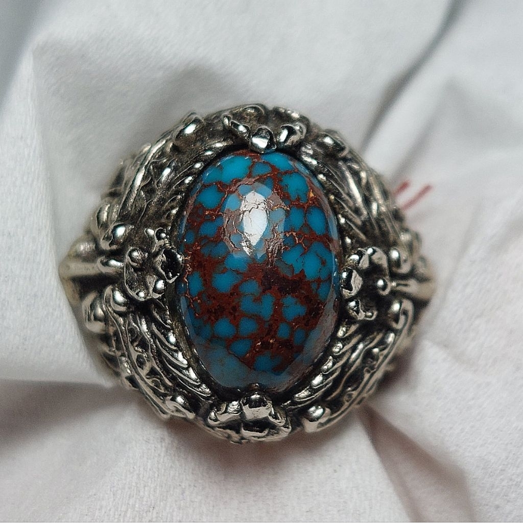 Pirus Mesir Natural Royal blue telor remek rapih sakral 15×10×6 mm [6Ws51509]